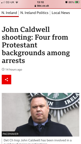 Shooting of police officer in NI