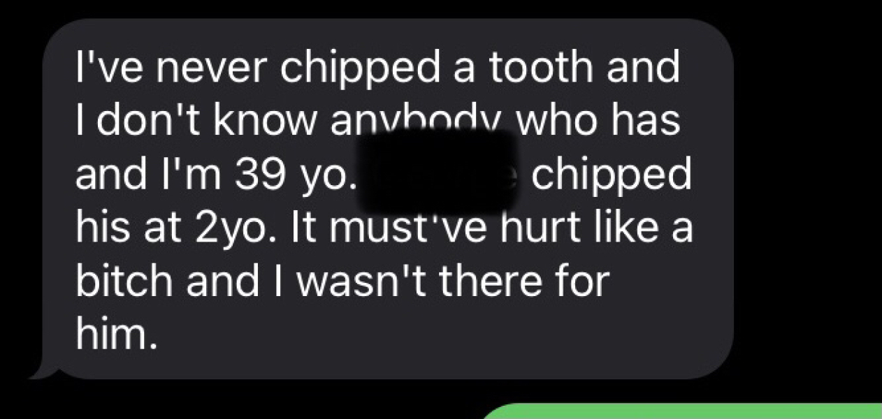 DH treating me like crap over DS' chipped tooth