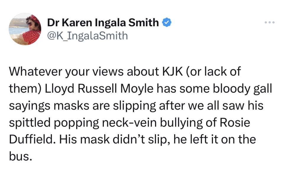 Am I Reading This Right?... Rosie Duffield Throwing KJK Under The Bus?!