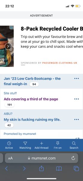 Ads covering a third of the page