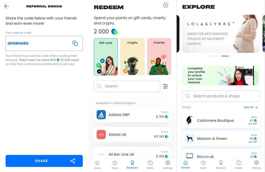 monetha cashback app 50% extra points on first purchase 