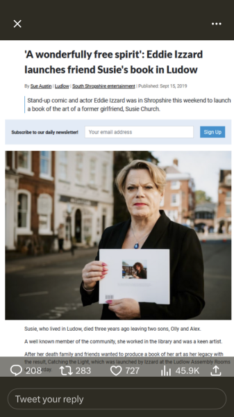 Eddie Izzard now known as "Suzie"....