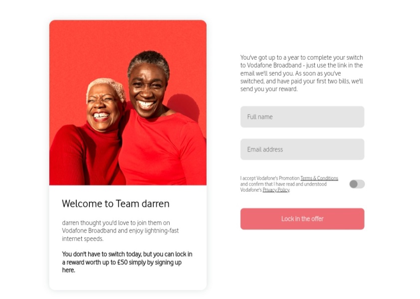 Vodafone Broadband £50 amazon gift card 