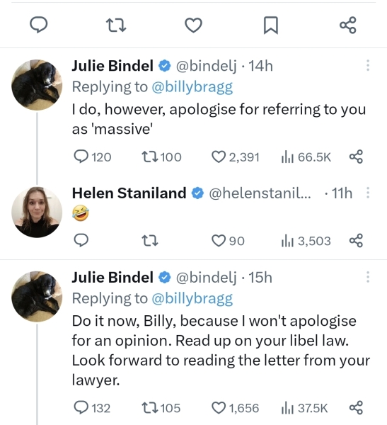 Julie Bindel v Billy Bragg