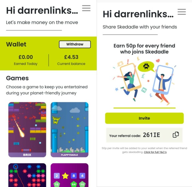 Skedadle Make your travel time pay get paid playing games while travelling 