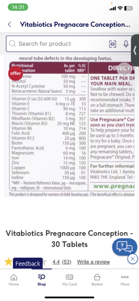TTC Vitamin advice. 