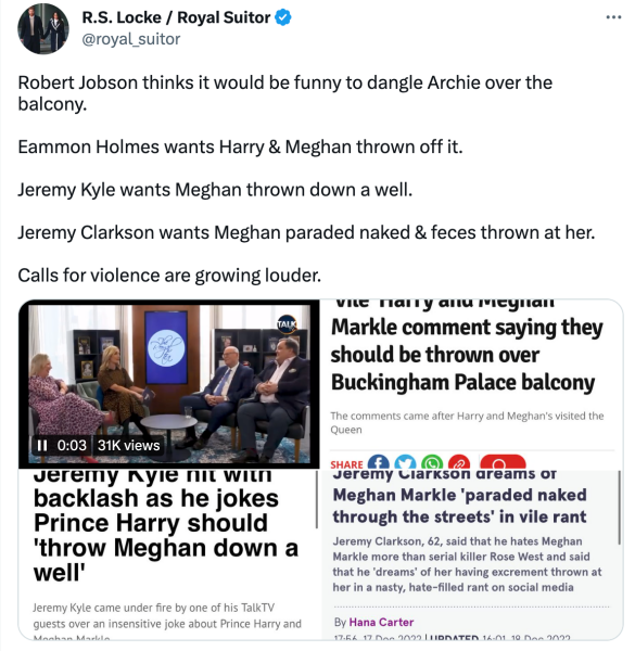 Royal Reporter Jokes that Archie should be dangled off the Balcony