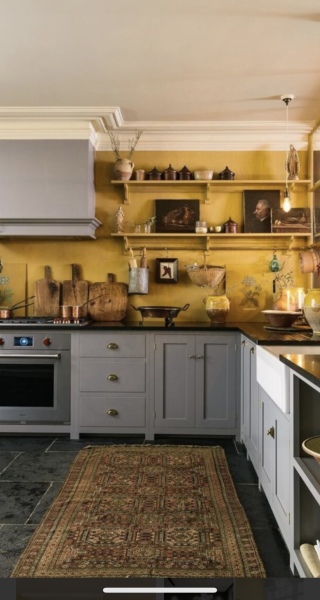 Grey kitchen cupboards with mustard or yellow walls? Opinions please?