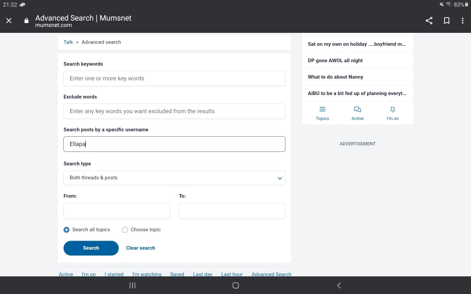 Searching by username