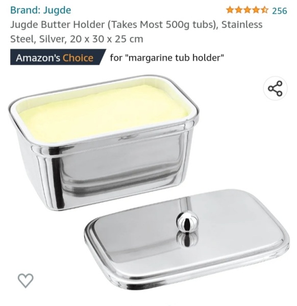 Butter dish that will fit a tub of lurpak spreadable 500g