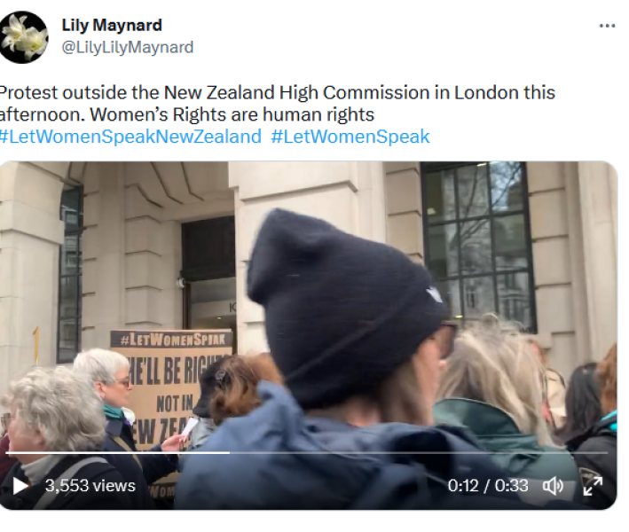 Protest at the NZ High Commission