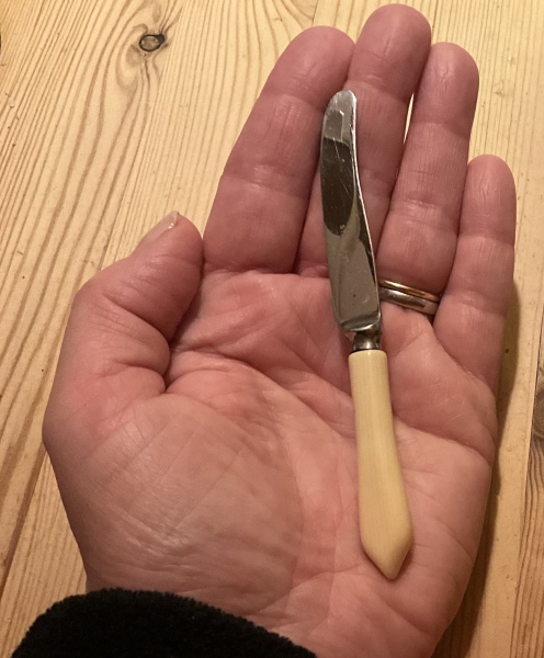 We inherited a tiny butter knife with its own sheath