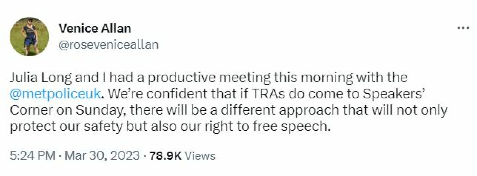 Let Women Speak at Speaker's Corner every Sunday