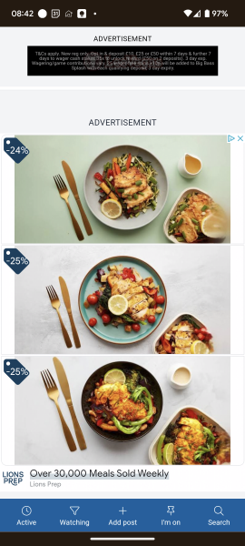 Ads covering a third of the page