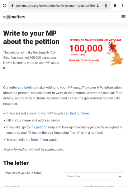 100,000 signatures on the Equality Act -  What next 