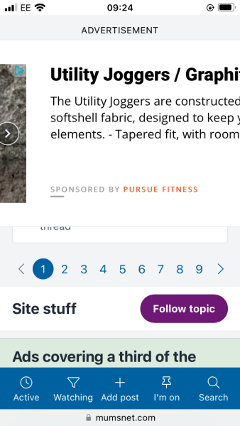 Ads covering a third of the page