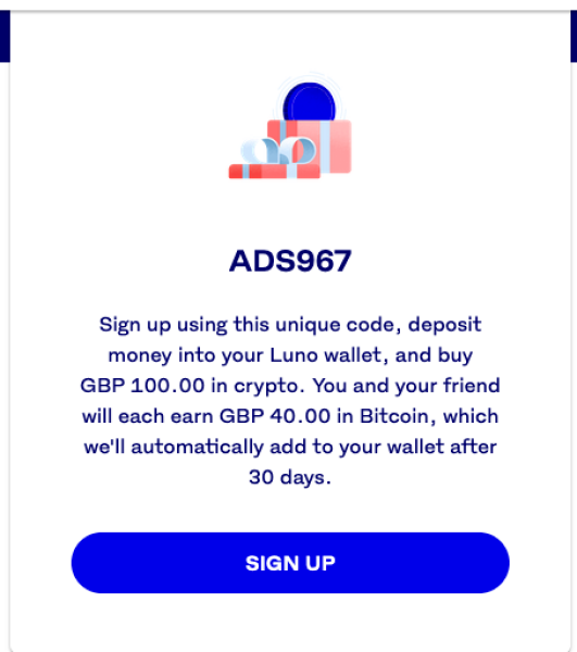 2 Offers - £40 of Bitcoin when you buy £100 of crypto or £10 of Bitcoin (no purchase required)