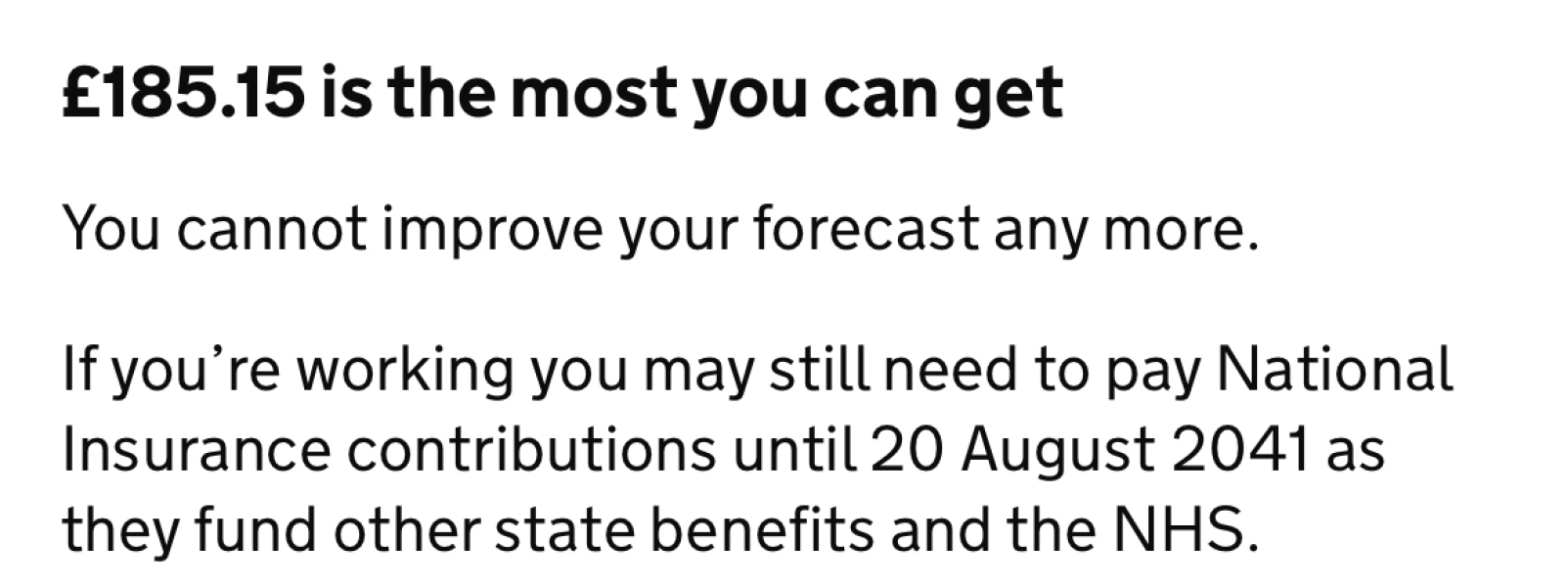 To ask how many NI years of contribution you’ve missed?