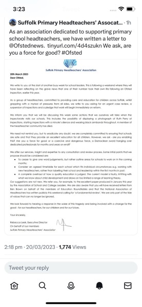 First headteacher refuses to be Ofsteded in boycott
