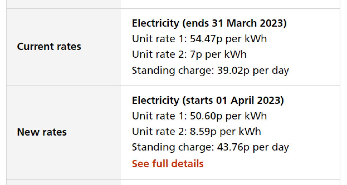 To tell you EDF have DOUBLED most of our electric tariff overnight