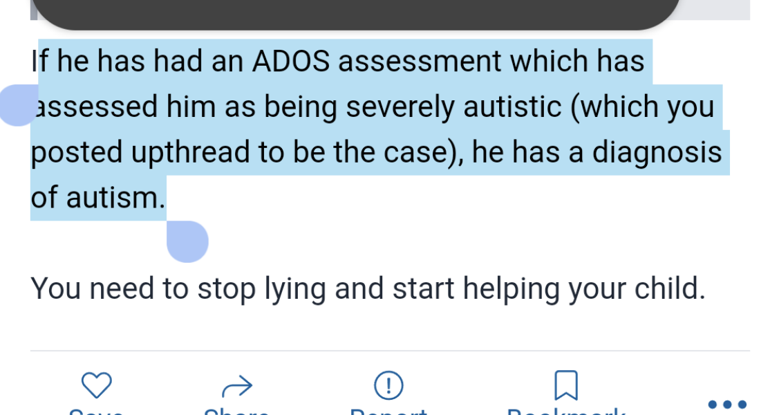 Son’s mother telling him he is ill when he’s not