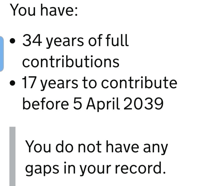 To ask how many NI years of contribution you’ve missed?
