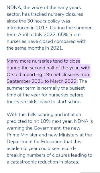 Government payment to nursery for funded hours