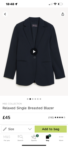 Hiya does anyone have this current M&S blazer in a size 14 or 16 ?