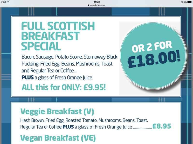 Price of a fry up