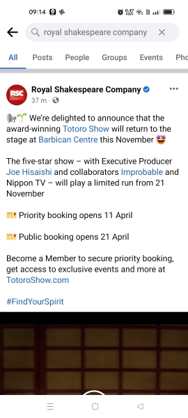 Has anyone been to see the theatre production of My Neighbour Totoro?