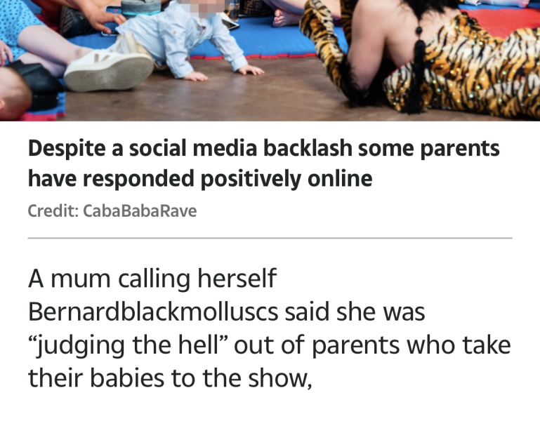 Caba Baba Rave - take your baby to watch nearly naked men in fetish gear