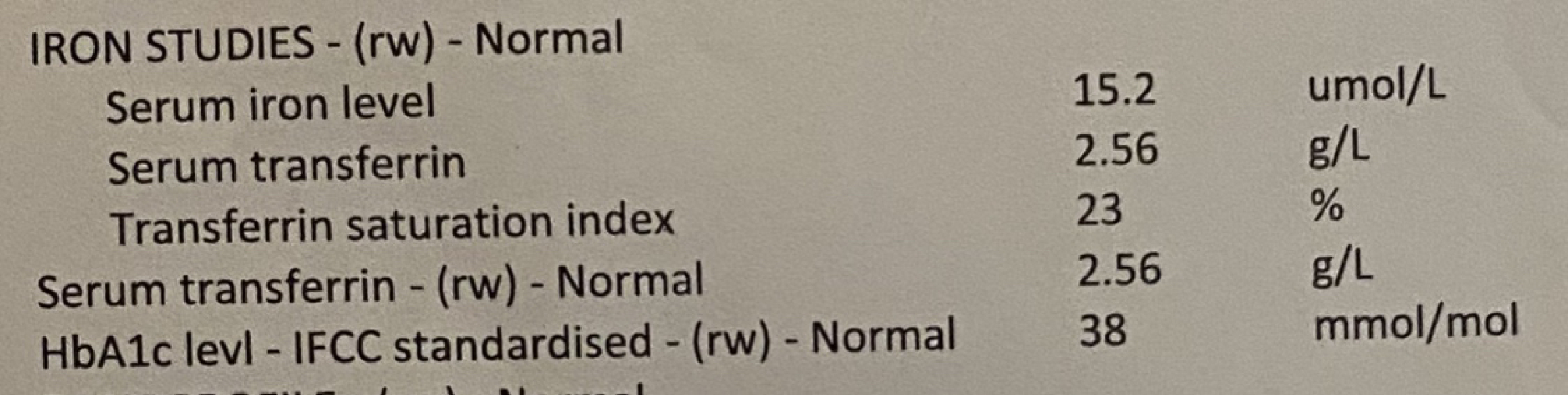 Can anyone help me with reading some blood test results