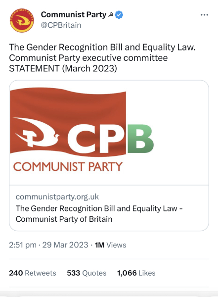 Communist Party UK statement on GRR