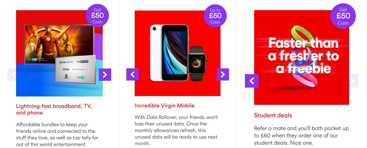 Virgin Media Get upto £50 cashback 