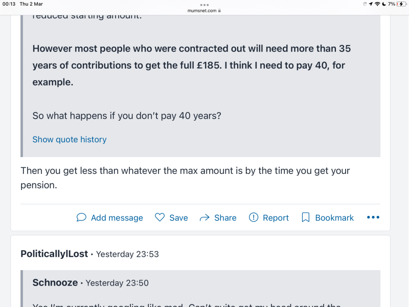 To be shocked if this is true . State pension and benefits …?
