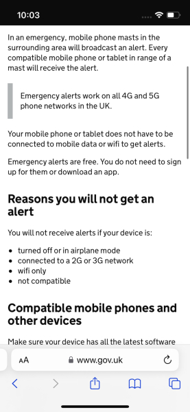 Emergency alerts to your phone 