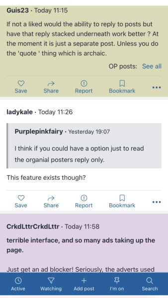 To wish Mumsnet would improve the way threads work