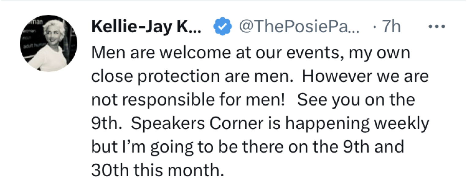 Let Women Speak at Speaker's Corner every Sunday