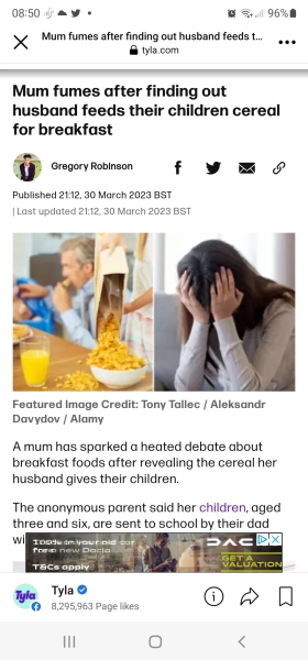 DH thinks rice crispies are a suitable breakfast