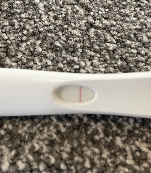 Positive?? Maybe something there, but period is a day late - what does this mean? 