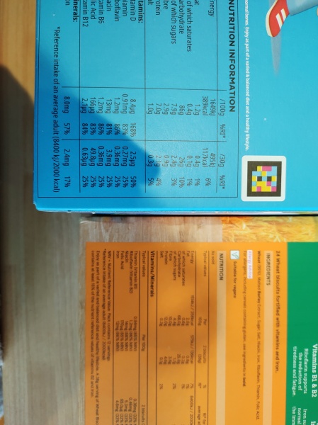 DH thinks rice crispies are a suitable breakfast