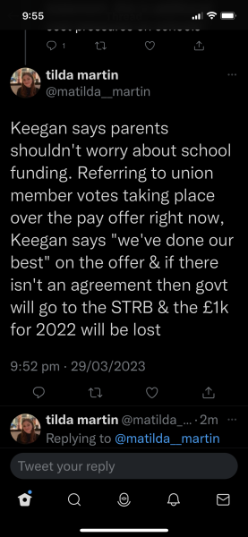 Up yours, Gillian Keegan - teacher pay offer.