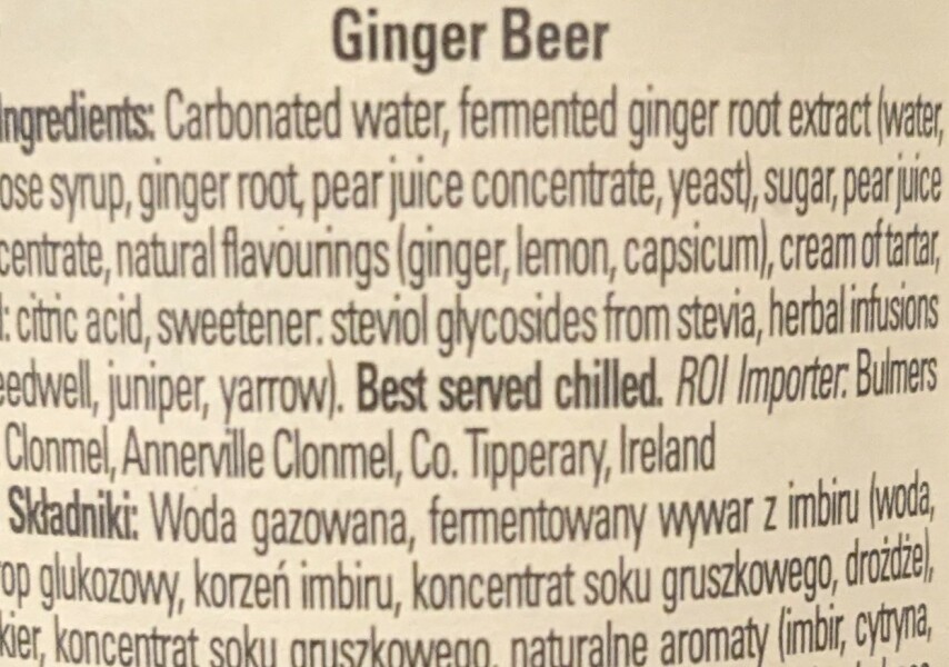 Fentimans ginger beer now has Stevia in.