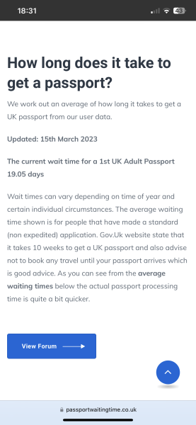 Passport turnaround times