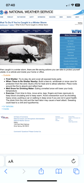 To tell you not to run around if caught in snow- exercise cools you down