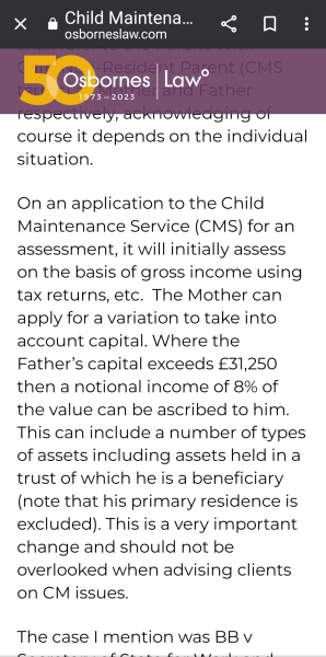 Capitol for child maintenance psyments