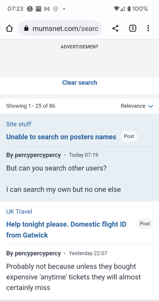 Unable to search on posters names ?