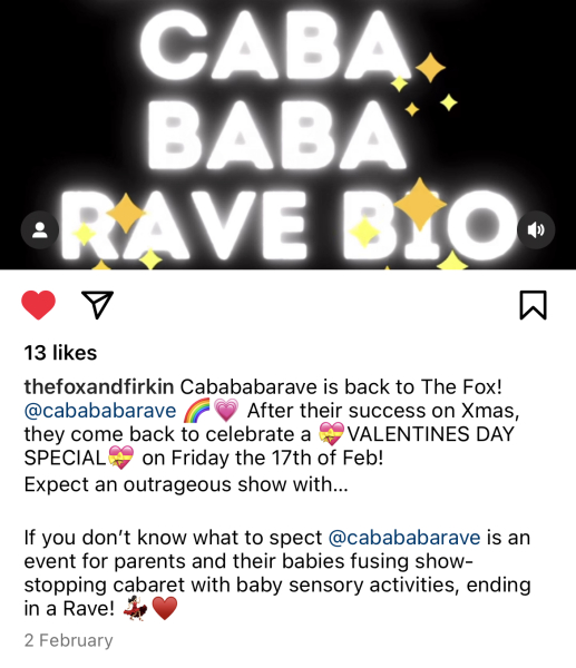 Caba Baba Rave - take your baby to watch nearly naked men in fetish gear