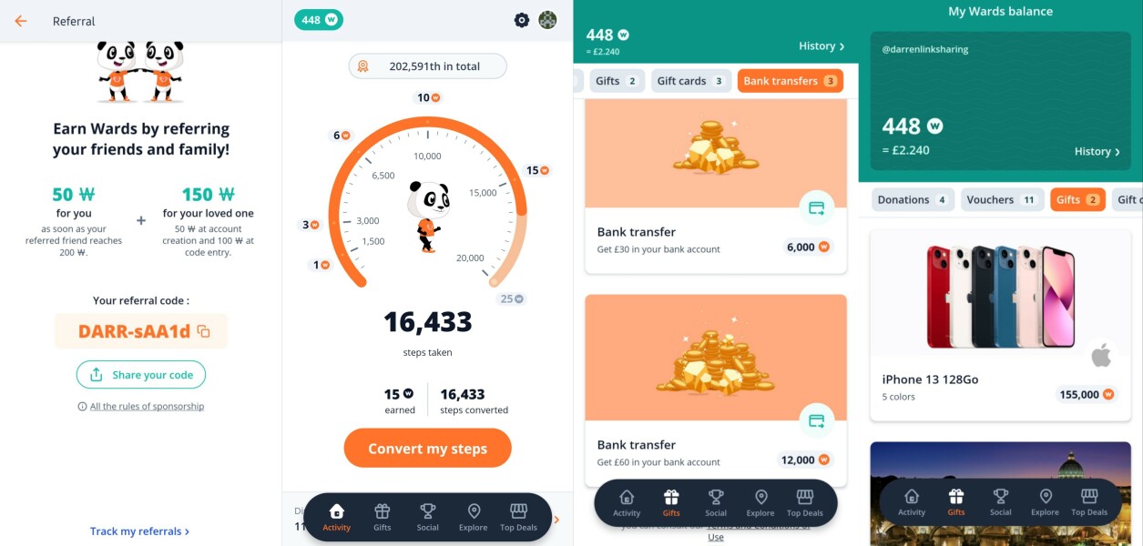 Weward get paid to walk- cashout to your bank or giftcard or even a new phone!