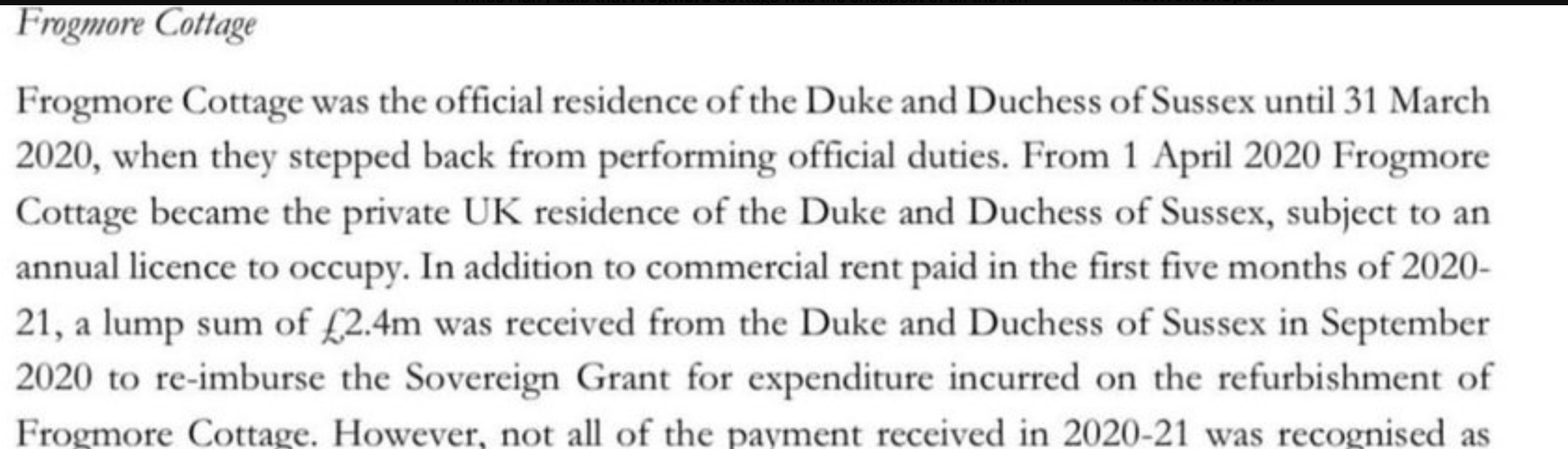 Frogmore rent smoke and mirrors